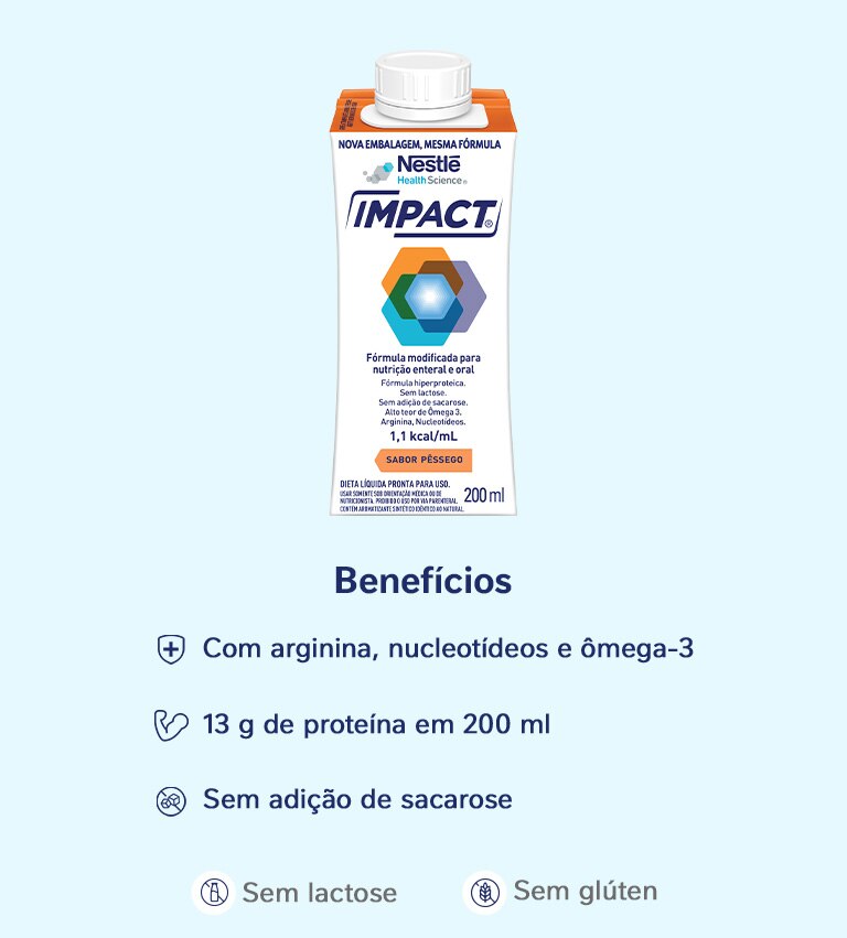 Nutrição Enteral e Oral Impact Pêssego 200mL TETRAPACK