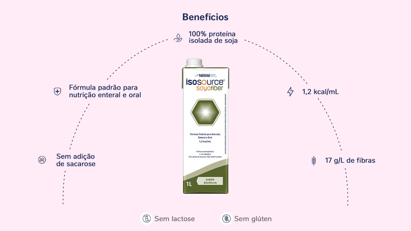 Nutrição Enteral e Oral Isosource Soya Fiber Baunilha 1L