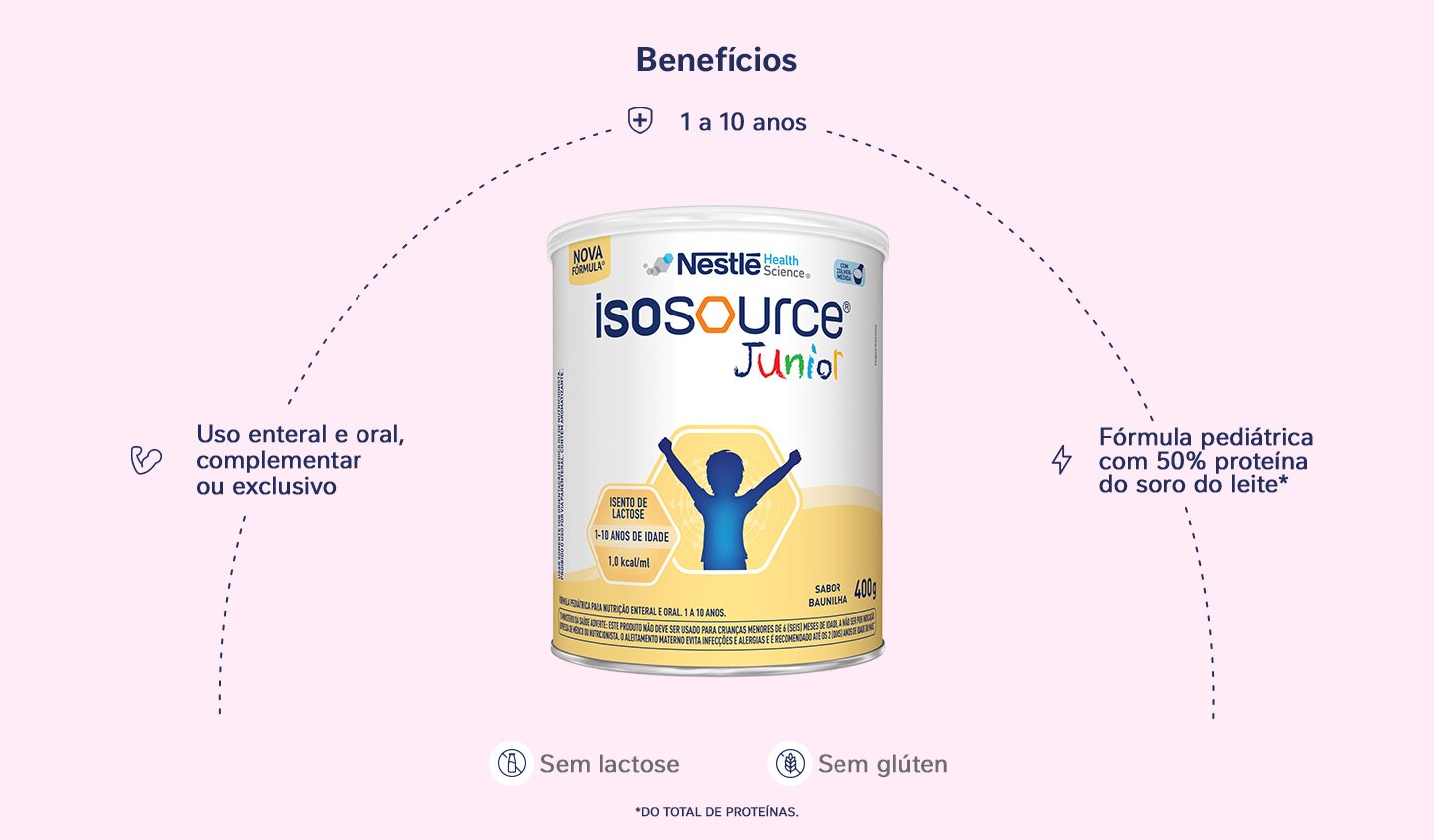 Nutrição Enteral Isosource Junior Baunilha 400g