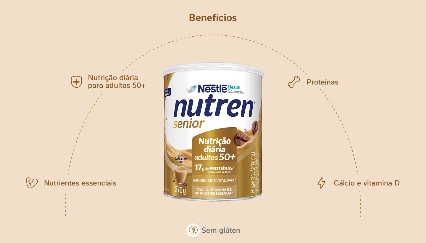 Complemento Alimentar Nutren Senior Café com Leite 740g