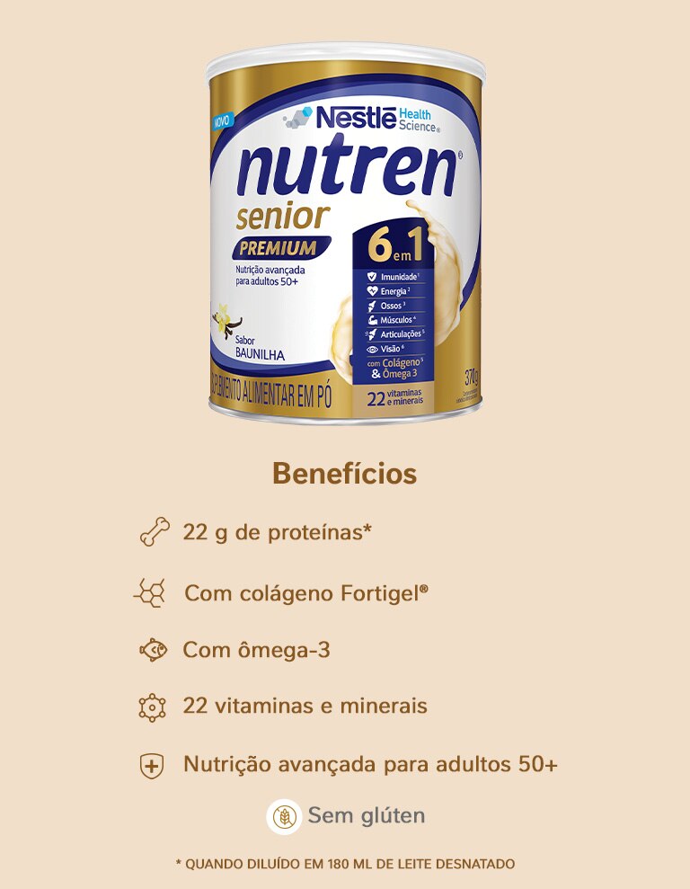 Suplemento Alimentar Nutren Senior Premium Baunilha 370g
