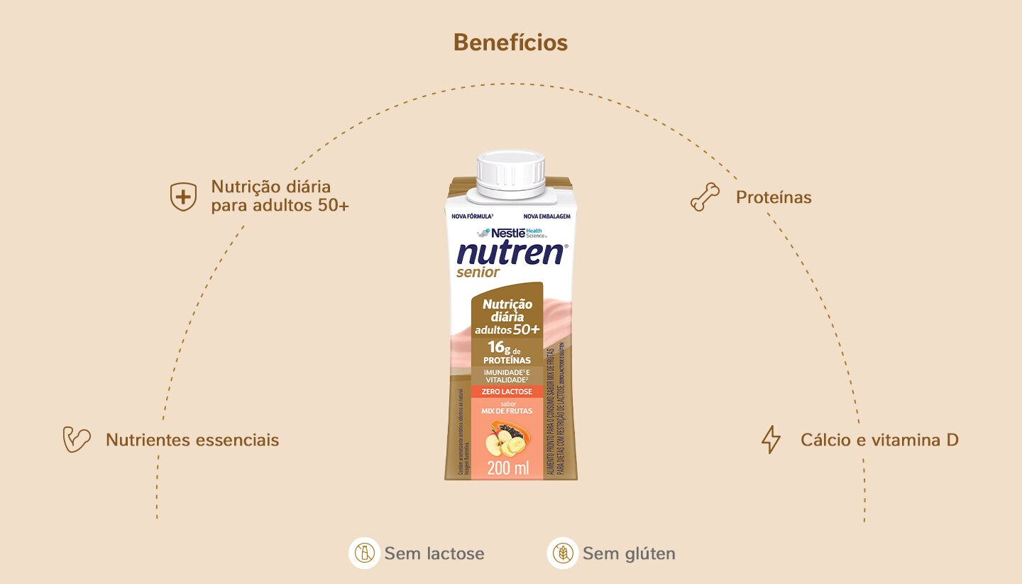 Complemento Alimentar Nutren Senior Mix de Frutas Zero Lactose 200ml