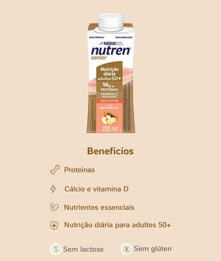 Complemento Alimentar Nutren Senior Mix de Frutas Zero Lactose 200ml
