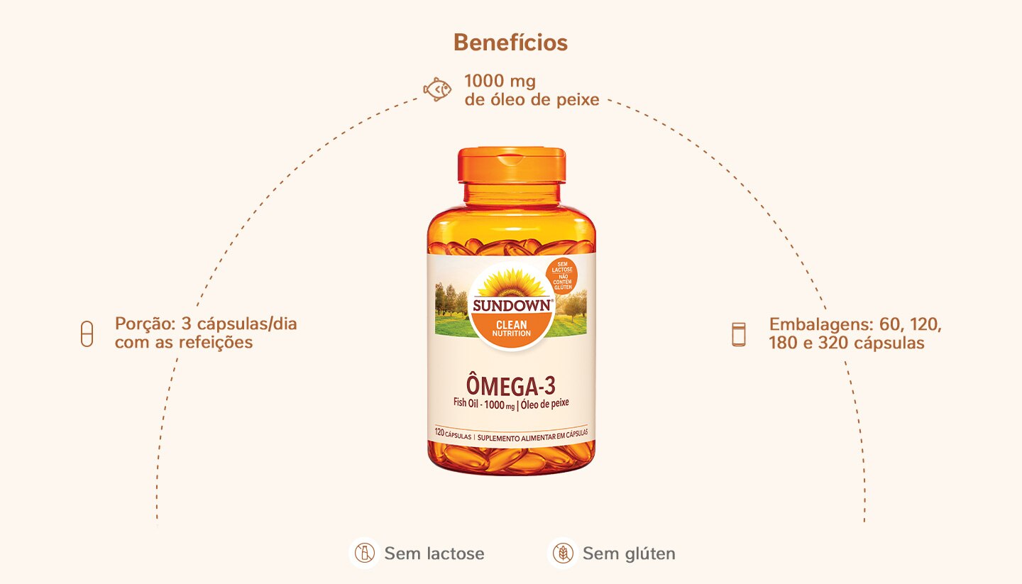 Suplemento Alimentar Sundown Ômega 3 1.000mg 120 Cápsulas