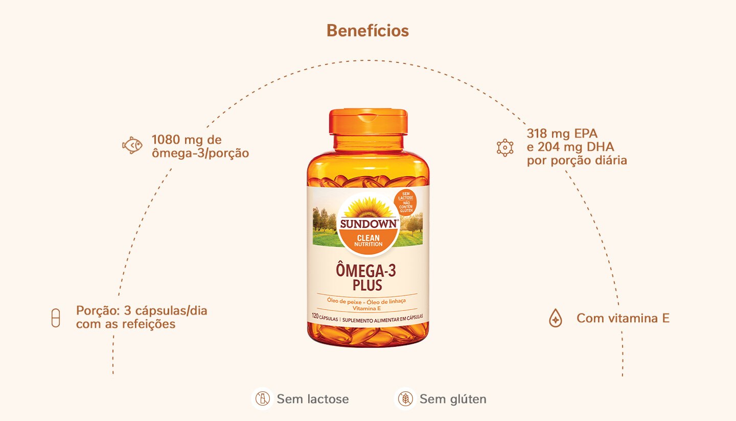 Suplemento Alimentar Sundown Ômega 3 Plus 120 Cápsulas