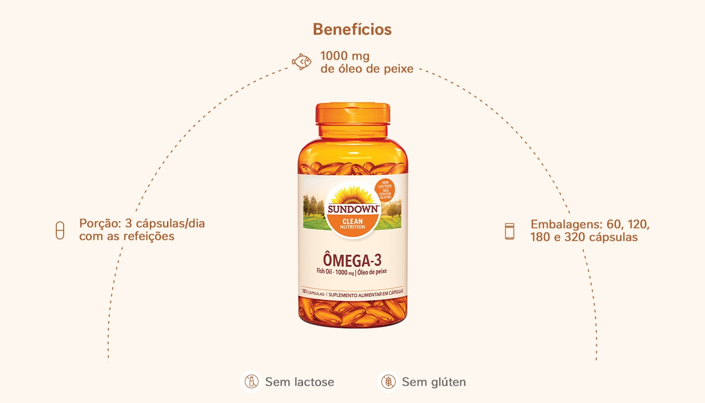 Suplemento Alimentar Sundown Ômega 3 1.000mg 180 Cápsulas
