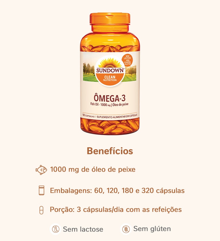 Suplemento Alimentar Sundown Ômega 3 1.000mg 180 Cápsulas