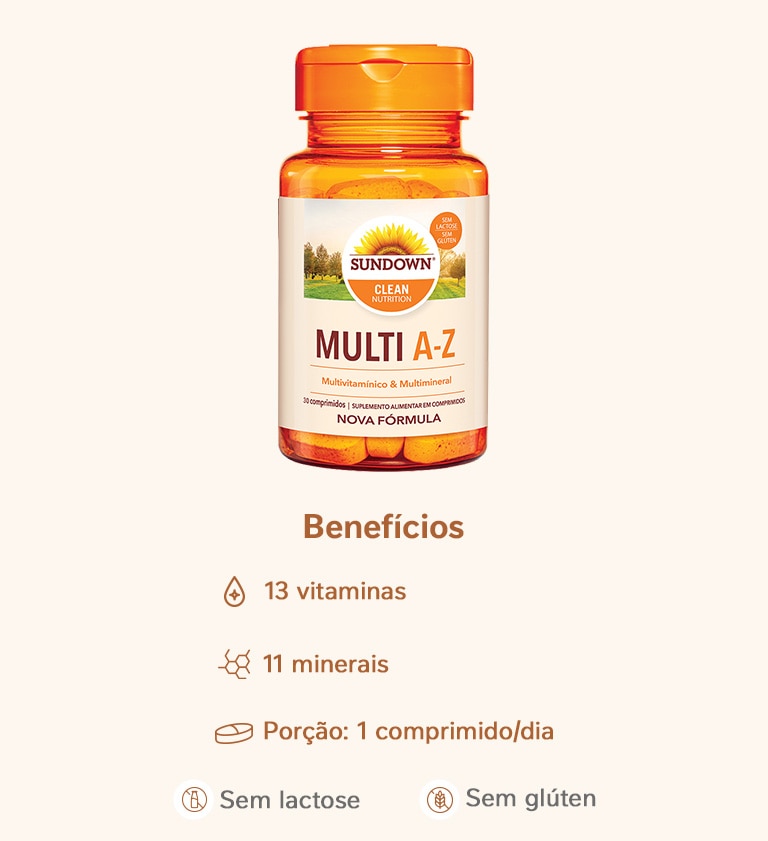 Suplemento Alimentar Sundown Multi A-Z 30 Comprimidos