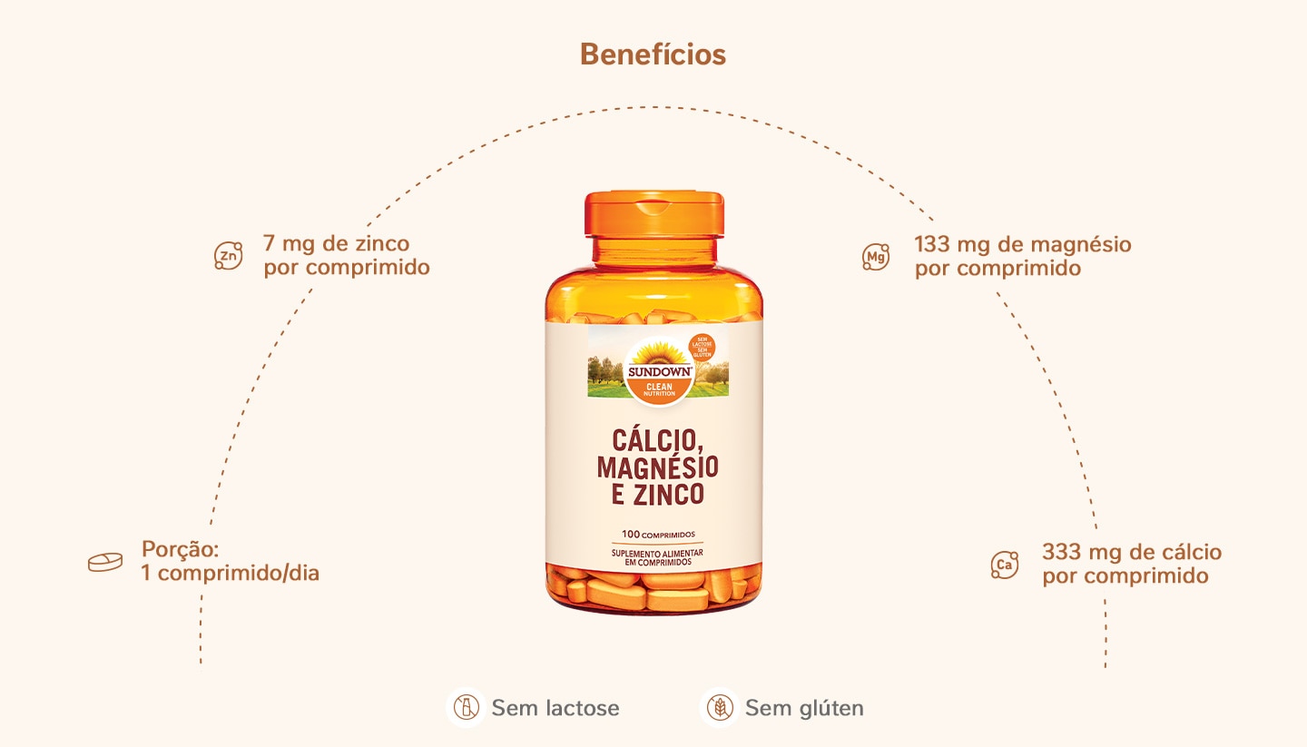 Suplemento Alimentar Sundown Cal-Mag-Zin 100 Comprimidos