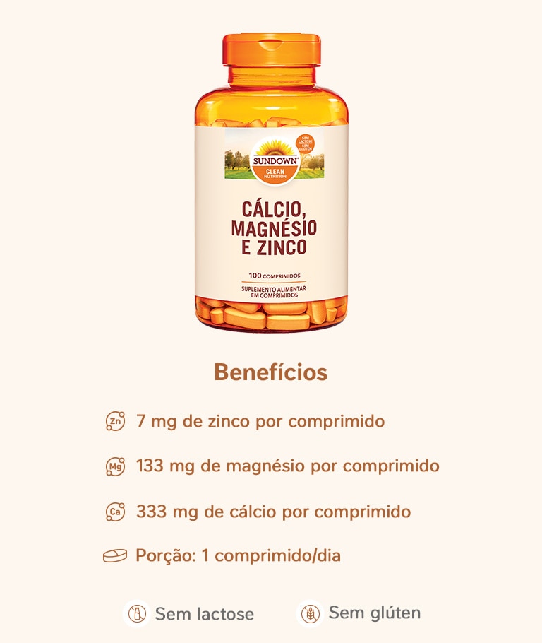 Suplemento Alimentar Sundown Cal-Mag-Zin 100 Comprimidos